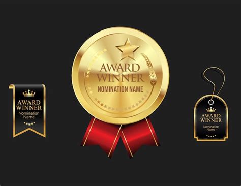 Premium Vector Golden Medal Award Isolated On Dark Background Vector