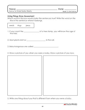 Fillable Online K12workbook Comgradesfirst GradeFirst Grade Science