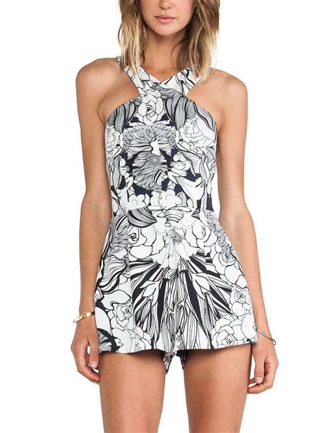 Halter Flower Print Romperfor Women Romwe