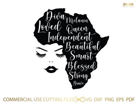 Africa Silhouette Svg Afro Svg Black History Month Svg Afro Etsy