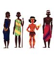 Native Black Skinned People Of African Tribes And Vector Image