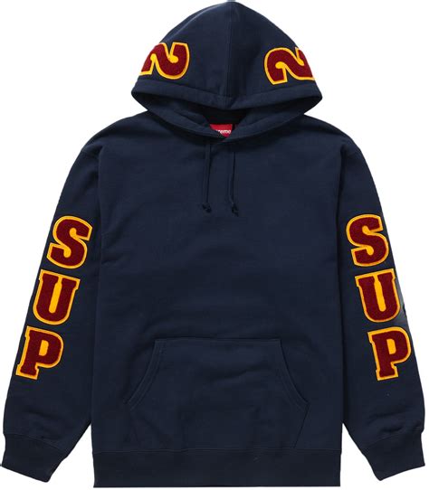 Supreme Team Chenille Hooded Sweatshirt Navy Novelship