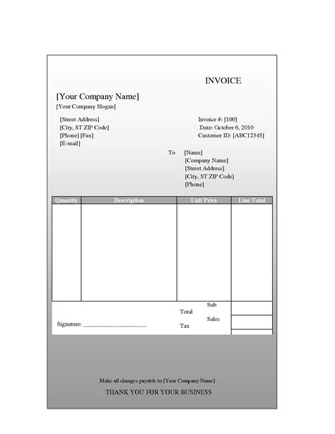 Blank Invoices Template Invoice Template Ideas