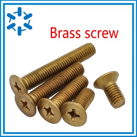 10pcs Lot M8 Brass Flat Head Screw Brass Cross Recessed Countersunk