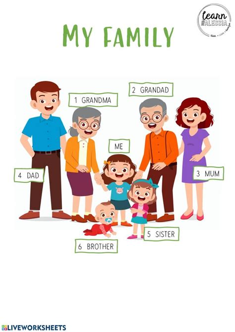 My Family - Interactive worksheet | Family activities preschool ...