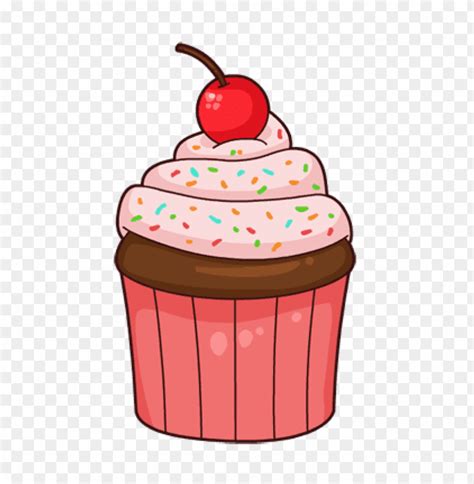 Cartoon Cupcake Pink Clipart Png Photo Toppng