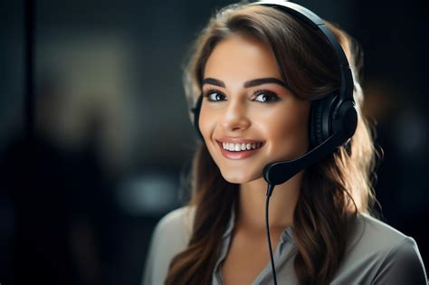 Premium AI Image Women In A Call Center Smiling While Working AI