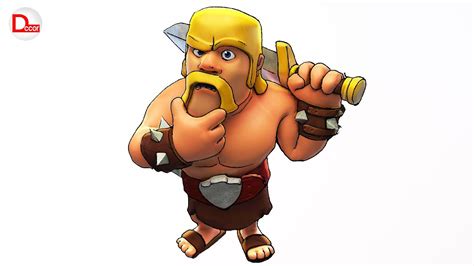 Drawing The Barbarian From Clash Of Clans Dccor Drawing Youtube