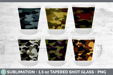 Camo Shot Glass Sublimation Tapered Sh Graphic By Enliven Designs