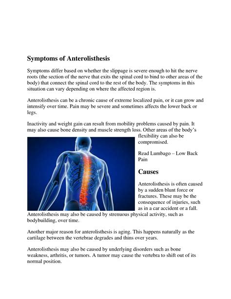 PPT - Anterolisthesis – Symptoms, Causes, Treatment PowerPoint ...