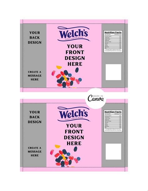 Welchs Fruit Snack Template Etsy