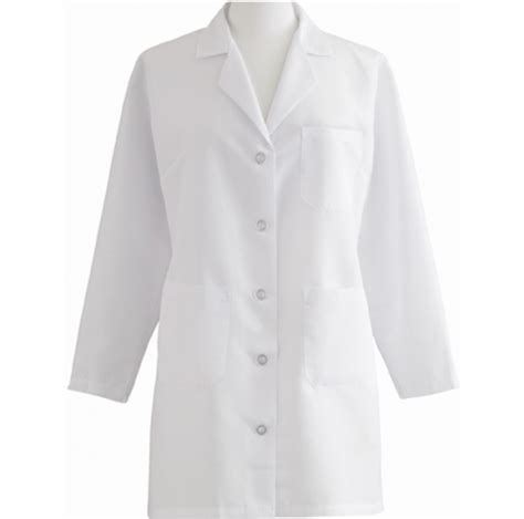 Lab Coat Plain White With 3 Pockets Long Sleeve Button Closure Sg Labware Pte Ltd