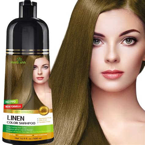 Herbishh Hair Color Shampoo For Grey Hair Ammonia Free Hair Dye