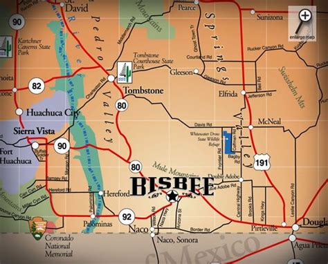 Map iof Bisbee | Arizona map, Bisbee arizona, Tombstone arizona