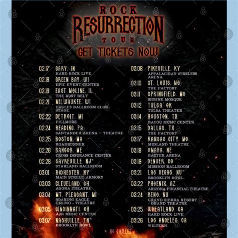 Rock Resurrection Tour Theory Of A Deadman Skillet Poster Set Rock