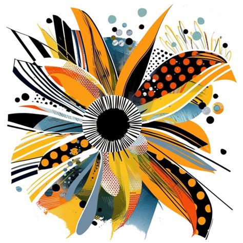Abstract Contemporary Sunflower Art Free Stock Photo Public Domain