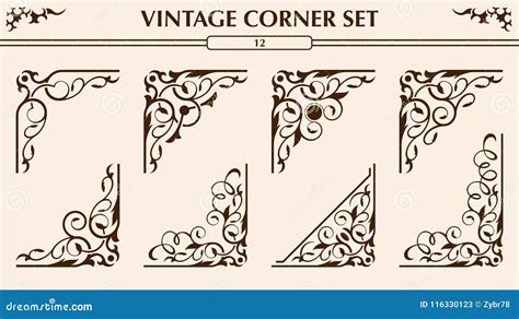 Vintage Corner Set Stock Vector Illustration Of Ornate 116330123