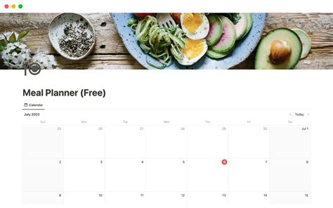 Meal Planner Plantilla De Notion