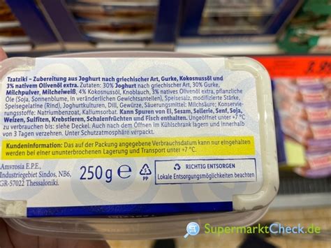 Eridanous Tzatziki 250g Preis Angebote Kalorien Nutri Score