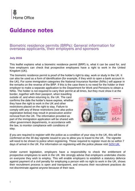 Pdf Guidance Notes Uk · 3 Design Of The Biometric Residence