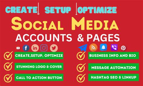 Perfect All Social Media Accounts Create Setup And Optimise For Your