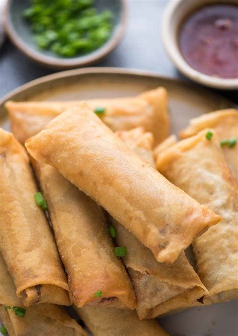 Crispy Spring Rolls Recipe The Flavours Of Kitchen