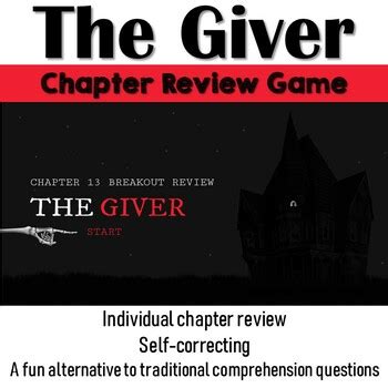 The Giver Chapter Breakout Style Review Game By Teaching Made Easy