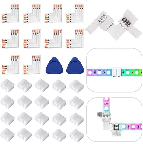 Pcs Pin Led Strip Light Connector Kit X Mm Rgb Led Strip