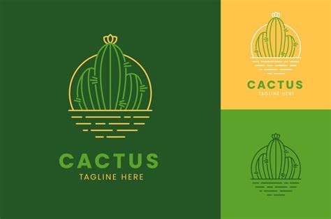 Free Vector Beautiful Cactus Logo Template