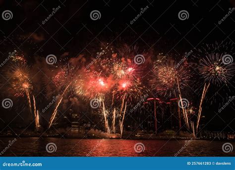 Detroit Fireworks Stock Image Image Of Michigan Holiday 257661283