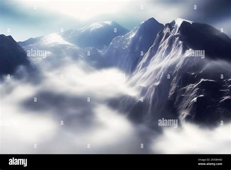 Aerial mountain top view depiction Stock Photo - Alamy