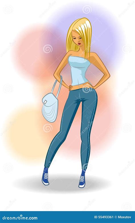 Blonde Fashion Pose Cartoon Royalty Free Illustration CartoonDealer