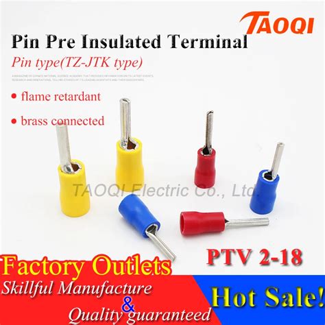 1000pcs Pack PTV2 18 Pin Shape Pre Insulated Terminal Cable Wire