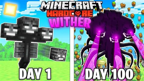 I Survived 100 Days As An Elemental Wither In Minecraft Hardcore World Hindi Youtube