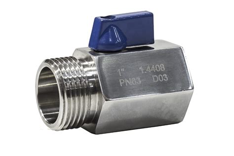 Mini Ball Valve Male Female 316 Stainless Steel Nero Pipeline