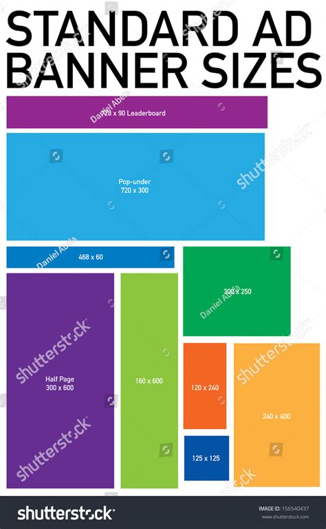 Standard Advertising Web Banner Size Template Stock Vector 156540437 - Shutterstock