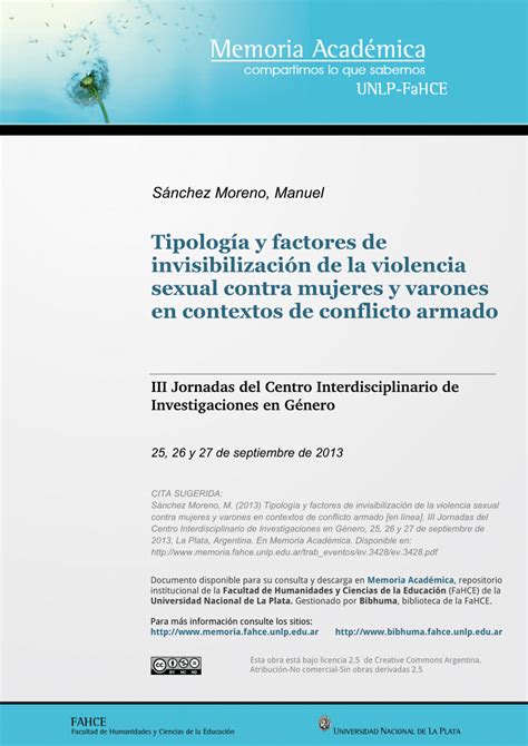 Pdf Tipolog A Y Factores De Invisibilizaci N De La Violencia Sexual