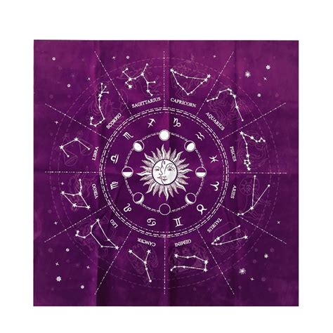 Buy Tarot Card Tablecloth 49x49cm 12 Constellations Velvet Divination Tarot Card Pad Altar