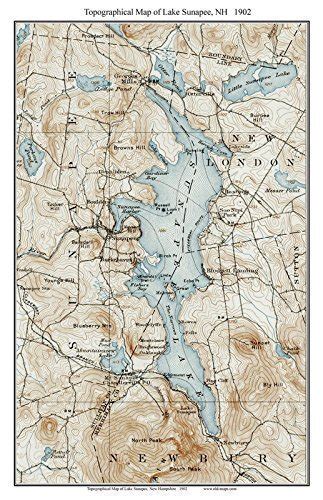 Lake Sunapee Ca 1902 Usgs Old Topographical Map Custom