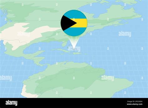 Ilustración de mapa de las Bahamas con la bandera Ilustración