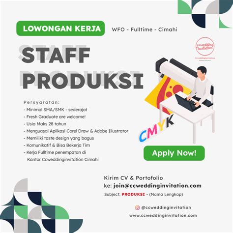 Lowongan Kerja Staff Produksi Di Ccweddinginvitation LokerBandung Id