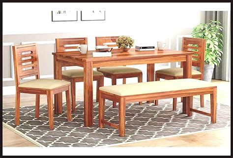 Ramdoot Furniture Solid Sheesham Wood Dining Table Seater Six