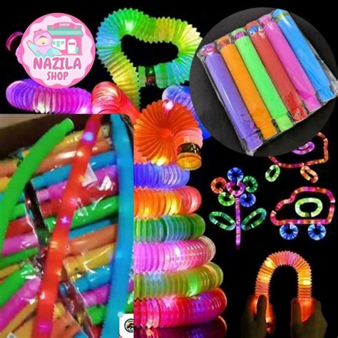 Jual Pop Led Light Up Tubes Pop Pipes Mainan Lampu Stick Pipa Fidget