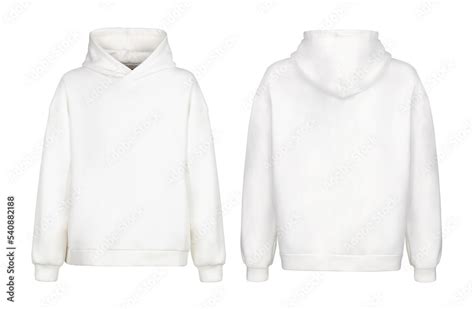 White hoodie template. Hoodie sweatshirt long sleeve with clipping path, hoody for design mockup ...