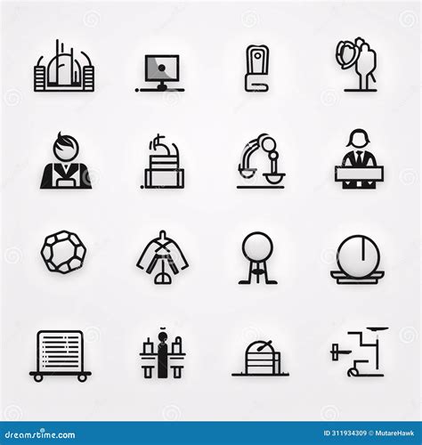 Set of Black and White Business and Finance Icons. Vector Illustration ...