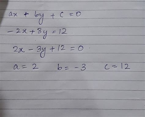 Express The Following Linear Equations In The Form Of Ax By C 0