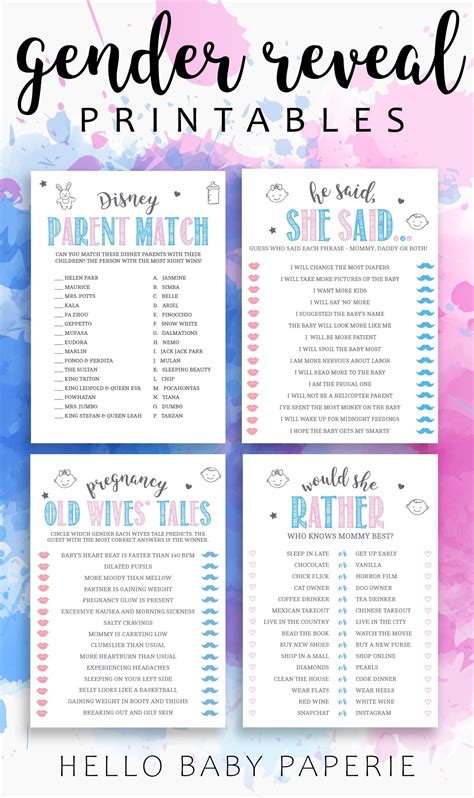 Gender Reveal Party Printables Artofit