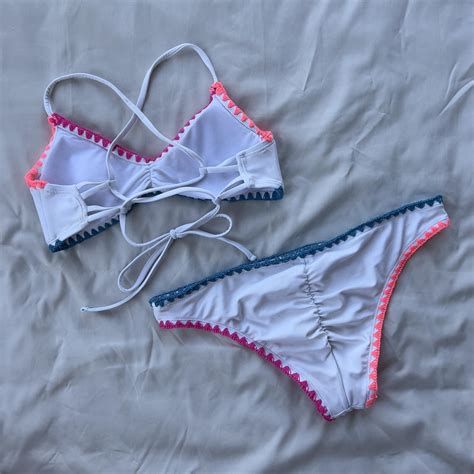 White Hula Honey Bikini Set Perfect Touch Of Depop