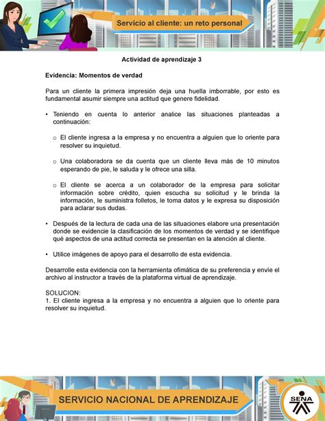 AA3 Evidencia Momentos De Verdad Semana 4 Servicio Al Cliente