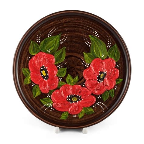 Poppies Red Clay Decorative Wall Plate